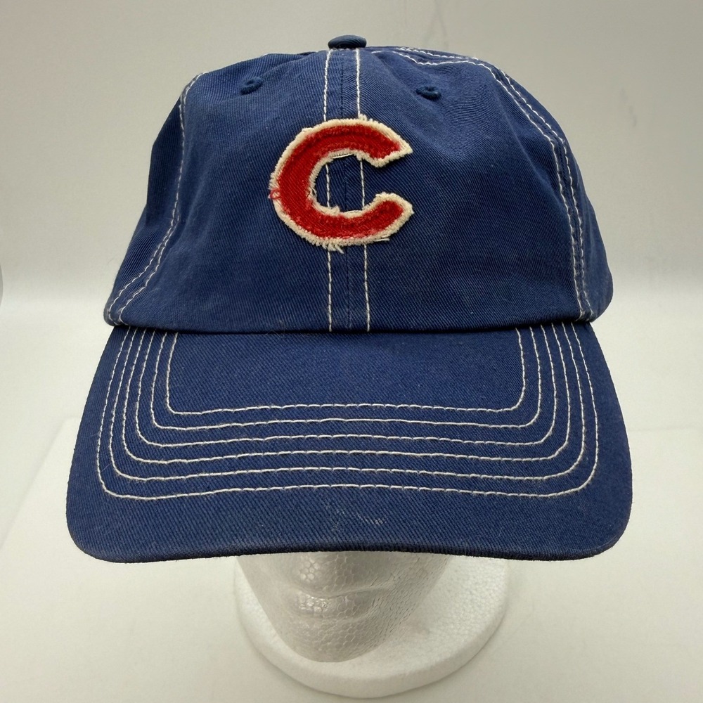 Distressed Fan Favorite Chicago Cubs MLB Baseball Hat Navy Blue Adjustable